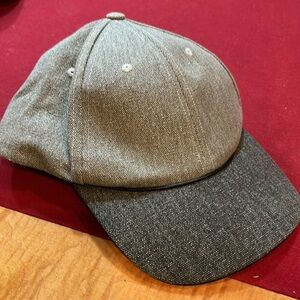 Zara GRAY BLACK baseball cap ADJUSTABLE canvas unisex tweed billed hat one size